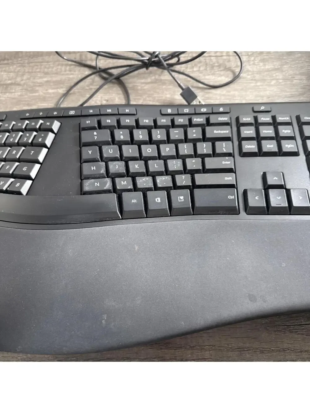 Microsoft Ergonomic Full size USB Wired Keyboard Black Model 1878 Tested Works